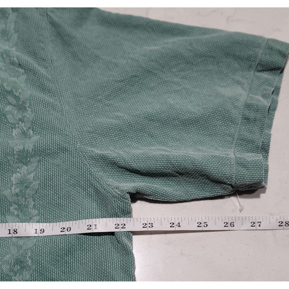 Tommy Bahama Relax 100% Silk Mint Green Hibiscus Floral Hawaiian Tropical M NWOT - Picture 3 of 16